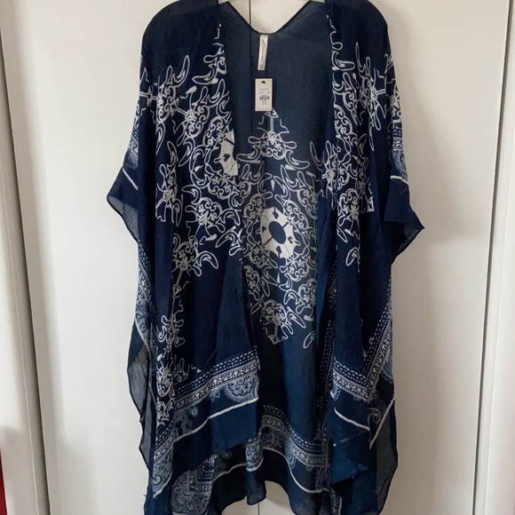 NEW Andey Mandala Printed Open Kimono Poncho Wrap - Picture 1 of 9